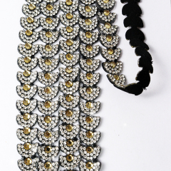 Black Semicircle Crystal Trim for Sewing Wholesale