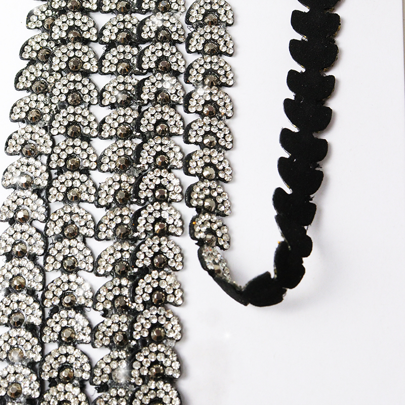Black Semicircle Crystal Trim for Sewing Wholesale