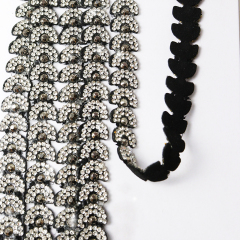 Black Semicircle Crystal Trim for Sewing Wholesale