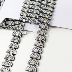 Black Semicircle Crystal Trim for Sewing Wholesale