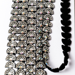 Black Semicircle Crystal Trim for Sewing Wholesale