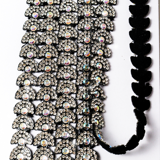 Black Semicircle Crystal Trim for Sewing Wholesale