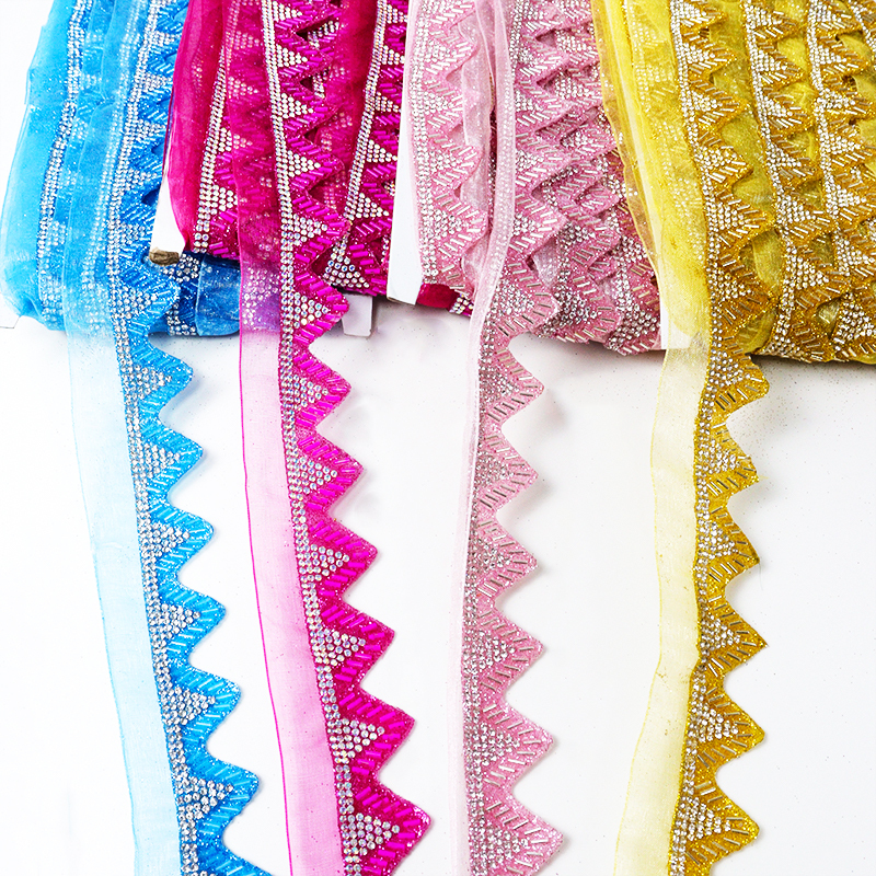 Triangle Rhinestone Beaded Edge Trim for Sewing Supplier