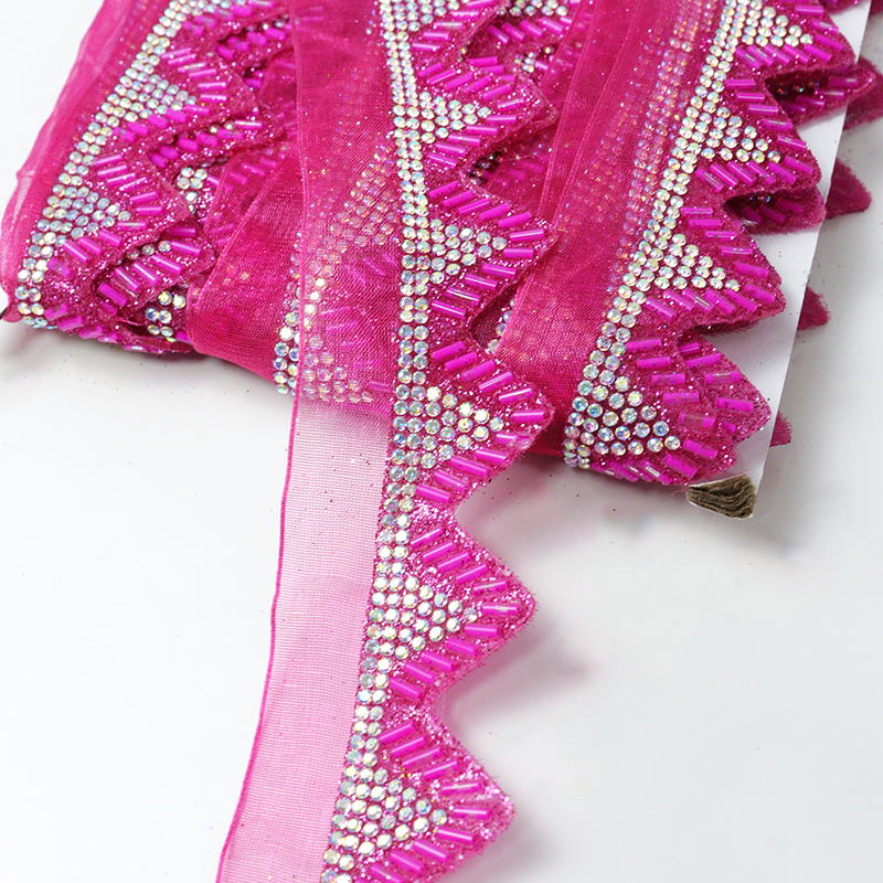 Triangle Rhinestone Beaded Edge Trim for Sewing Supplier