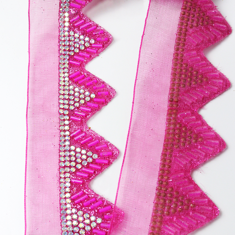 Triangle Rhinestone Beaded Edge Trim for Sewing Supplier