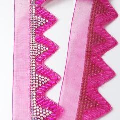 Triangle Rhinestone Beaded Edge Trim for Sewing Supplier