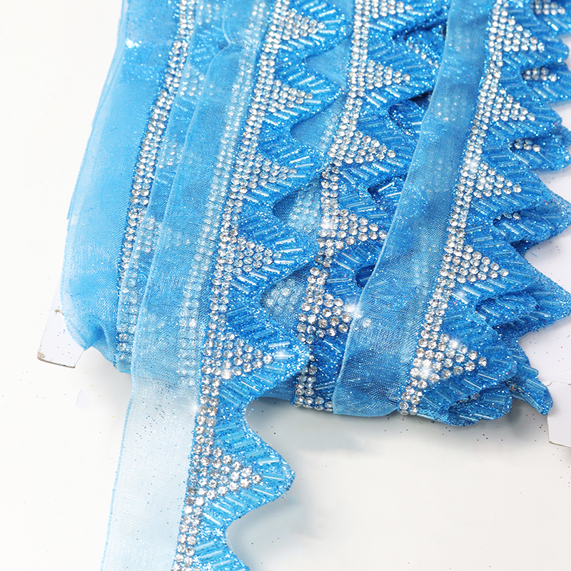 Triangle Rhinestone Beaded Edge Trim for Sewing Supplier