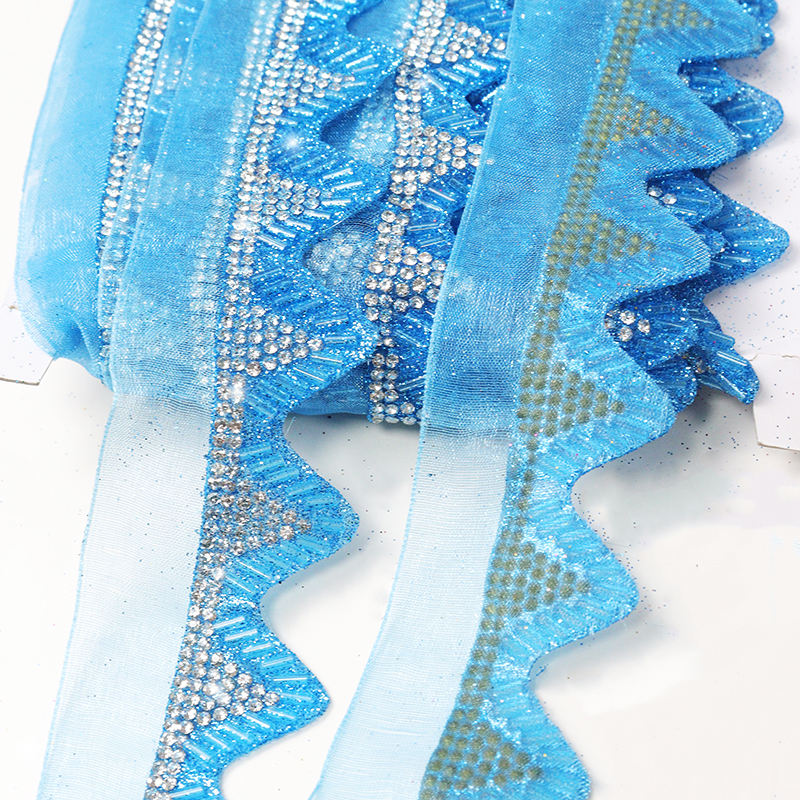 Triangle Rhinestone Beaded Edge Trim for Sewing Supplier