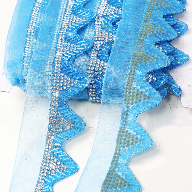 Triangle Rhinestone Beaded Edge Trim for Sewing Supplier