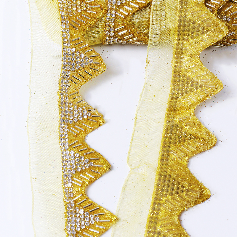 Triangle Rhinestone Beaded Edge Trim for Sewing Supplier