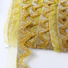 Triangle Rhinestone Beaded Edge Trim for Sewing Supplier