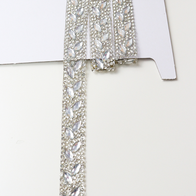 Crystal Beaded Ribbon Iron On Apparel Factory
