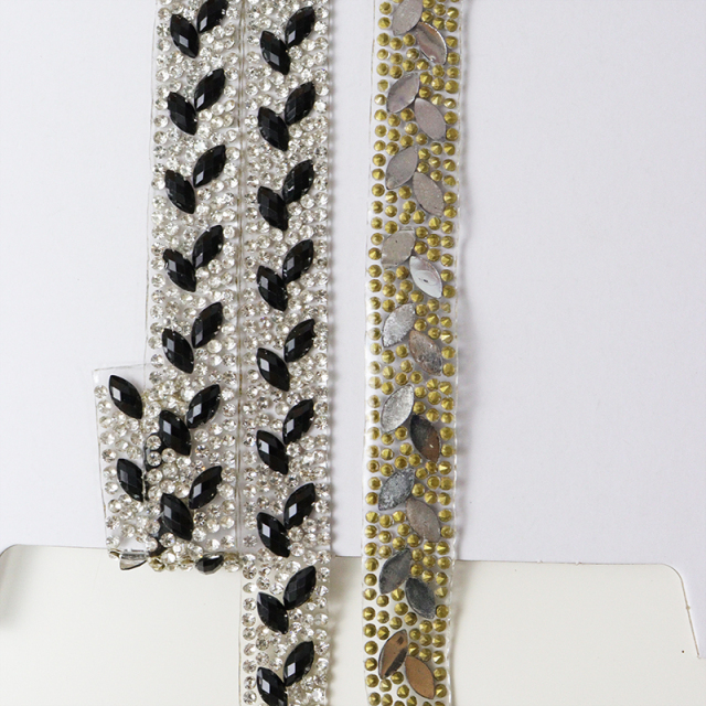 Crystal Beaded Ribbon Iron On Apparel Factory