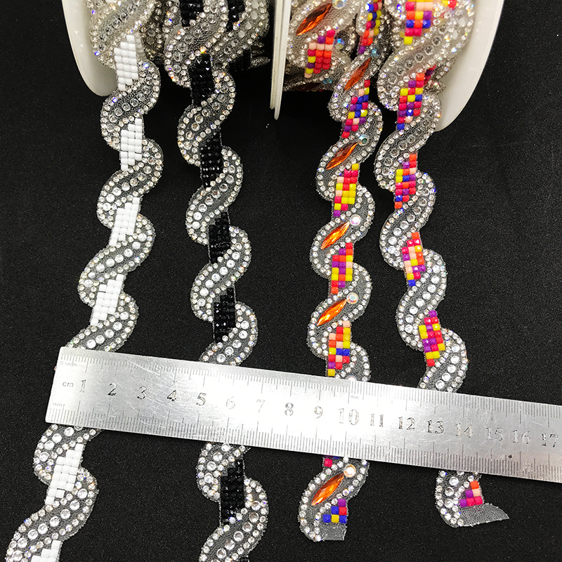 White Diamante Applique Trim for Bag Apparel Decor Wholesale