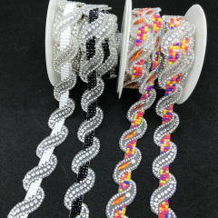 White Diamante Applique Trim for Bag Apparel Decor Wholesale