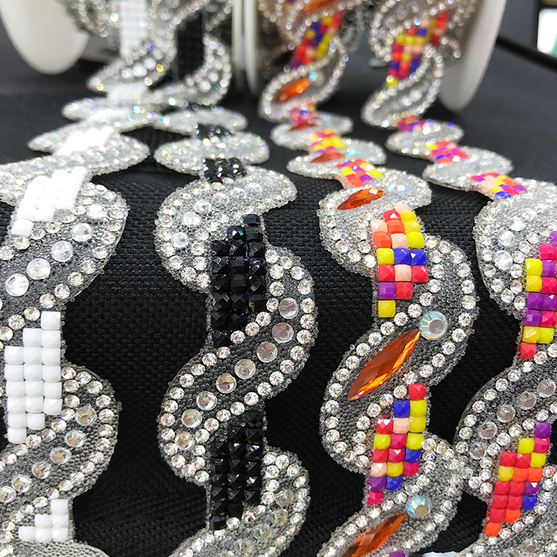 White Diamante Applique Trim for Bag Apparel Decor Wholesale