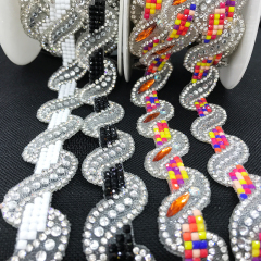 White Diamante Applique Trim for Bag Apparel Decor Wholesale