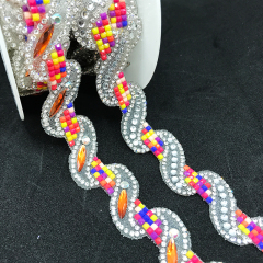 White Diamante Applique Trim for Bag Apparel Decor Wholesale