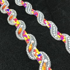 White Diamante Applique Trim for Bag Apparel Decor Wholesale
