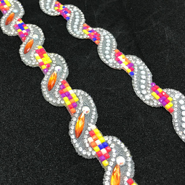White Diamante Applique Trim for Bag Apparel Decor Wholesale