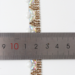 White Pearl and Rhinestone Trim Custom