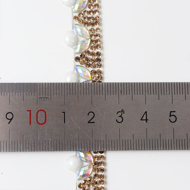 White Pearl and Rhinestone Trim Custom