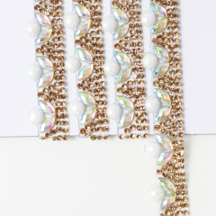 White Pearl and Rhinestone Trim Custom