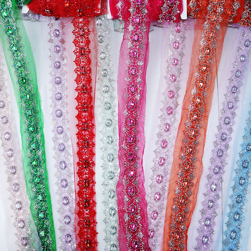 Plastic Beaded Rhinestone Trim for Sewing Clothes Exporter