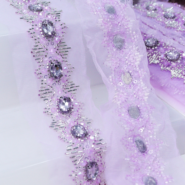 Plastic Beaded Rhinestone Trim for Sewing Clothes Exporter