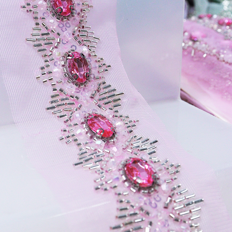 Plastic Beaded Rhinestone Trim for Sewing Clothes Exporter