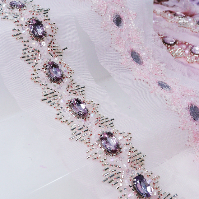 Plastic Beaded Rhinestone Trim for Sewing Clothes Exporter