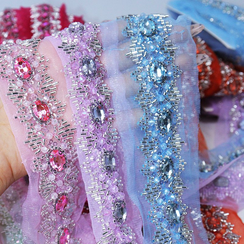 Plastic Beaded Rhinestone Trim for Sewing Clothes Exporter
