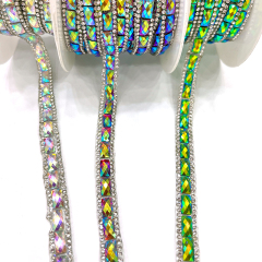 Luxury Rhinestone Applique Trim Iron On Apparel Exporter