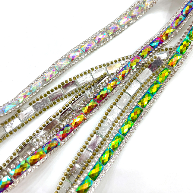 Luxury Rhinestone Applique Trim Iron On Apparel Exporter
