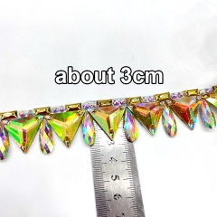 Rhombus Shaped Jeweled Crystal Applique Trim Wholesale