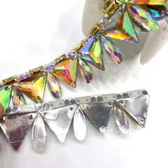 Rhombus Shaped Jeweled Crystal Applique Trim Wholesale