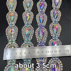 Bling Drop Shaped Gem Trim Iron On Clothes Shoes Supplier