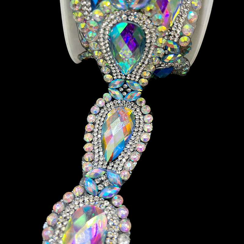 Bling Drop Shaped Gem Trim Iron On Clothes Shoes Supplier