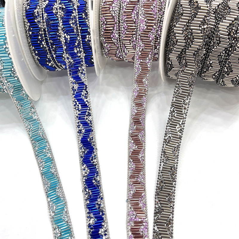 Shiny Crystal Beaded Trim By The Yard Factory
