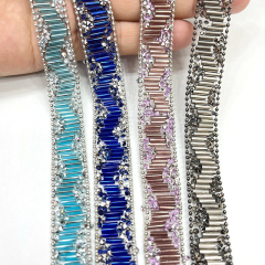 Shiny Crystal Beaded Trim By The Yard Factory