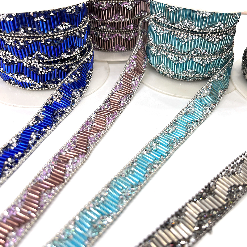 Shiny Crystal Beaded Trim By The Yard Factory