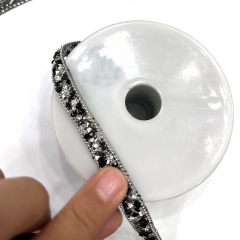Black Beaded Crystal Chain Trim for Shoe Bag Decor Wholesale
