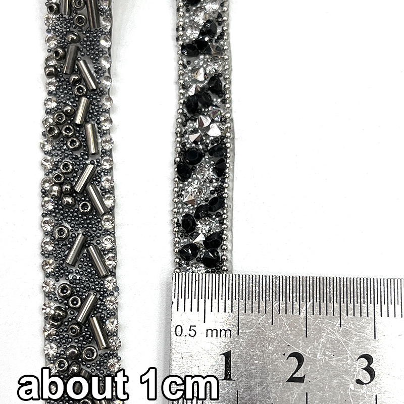 Black Beaded Crystal Chain Trim for Shoe Bag Decor Wholesale