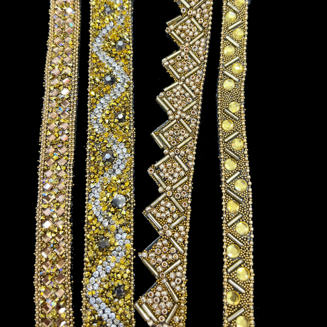 Luxury Gold Beaded Diamond Chain Trim for Clothing Supplier