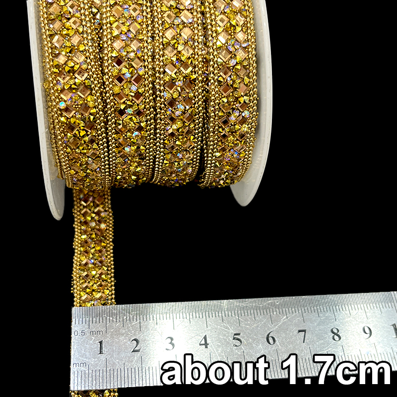 Luxury Gold Beaded Diamond Chain Trim for Clothing Supplier