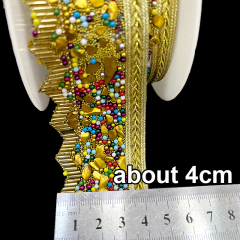 Luxury Gold Beaded Diamond Chain Trim for Clothing Supplier