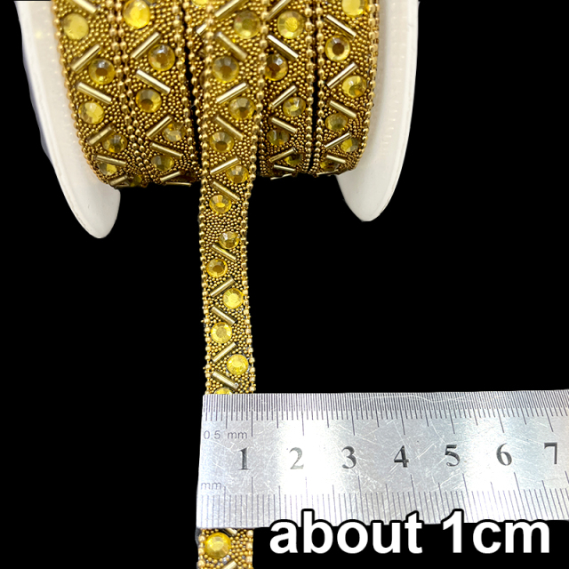 Luxury Gold Beaded Diamond Chain Trim for Clothing Supplier