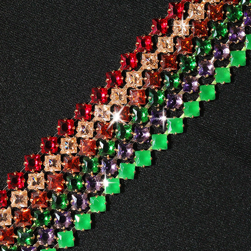 4*4mm Bling Rhinestone Zircon Chain for Jewelry Making Manufacturer
