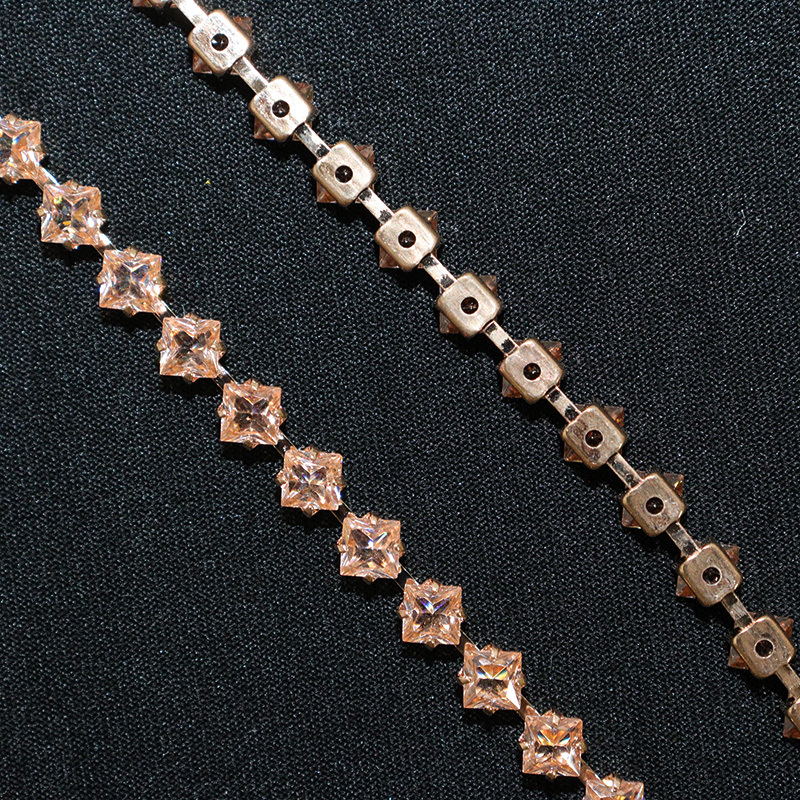 4*4mm Bling Rhinestone Zircon Chain for Jewelry Making Manufacturer