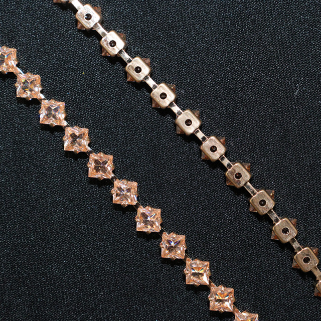 4*4mm Bling Rhinestone Zircon Chain for Jewelry Making Manufacturer